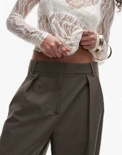 Mango Straight Leg Tailored Trouser In Dark Brown For Women -Mango Sales 207627835 4