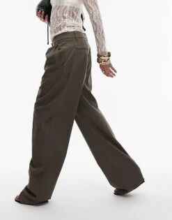 Mango Straight Leg Tailored Trouser In Dark Brown For Women -Mango Sales 207627835 5