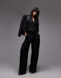 Mango Halter Cinched Waist Co-ord In Black