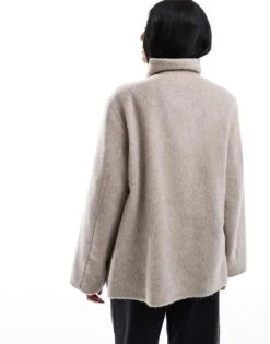 Mango Funnel Neck Cape Coat In Light Brown For Women -Mango Sales 207628020 3