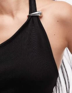 Mango Shoulder Cut Out Midi Dress In Black For Women -Mango Sales 207628095 3