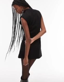 Mango High Neck Belted Mini Dress In Black For Women -Mango Sales 207629945 4