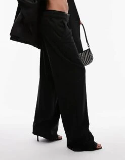 Mango Silk Waistband Longline Trouser In Black For Women 9 Mango Silk Waistband Longline Trouser In Black For Women -Mango Sales 207630612 4