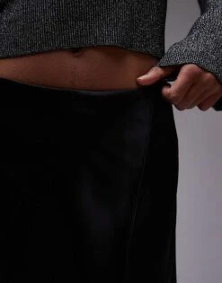 Mango Lace Hem Wrap Skirt In Black For Women -Mango Sales 207631570 3