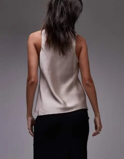 Mango Drape Neck Silk Top In White For Women -Mango Sales 207631657 3