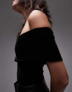 Mango Velvet One Shoulder Bodysuit In Black For Women -Mango Sales 207631685 3