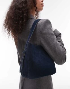 Mango Suede Adjustable Strap Shoulder Bag In Navy For Women -Mango Sales 207678626 3