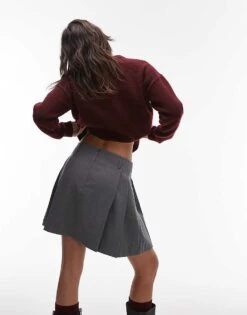 Mango Pleated Mini Skirt In Grey For Women -Mango Sales 207801735 3