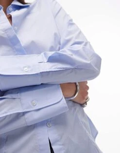 Mango Cinched Waist Shirt In Blue For Women -Mango Sales 207802060 3