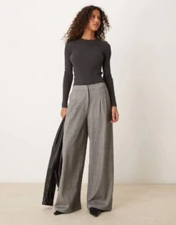 Mango Long Sleeve Ribbed Top In Charcoal For Women -Mango Sales 207802218 1 charcoal 1