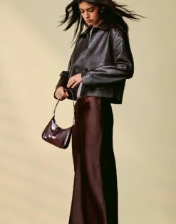 Mango Satin Midi Skirt In Brown For Women -Mango Sales 207802296 5