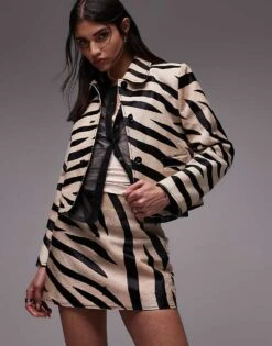 Mango Pony Hair Co-ord In Zebra Print