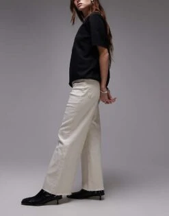 Mango Wide Leg Jeans In White For Women -Mango Sales 207834009 3
