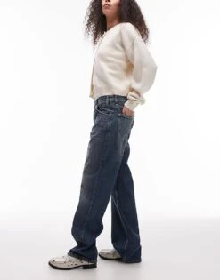 Mango Straight Leg Jean In Vintage Blue For Women -Mango Sales 207880730 3