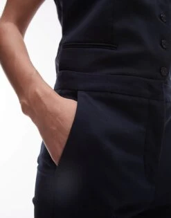 Mango Slim Tailored Trouser In Navy For Women -Mango Sales 207880848 5