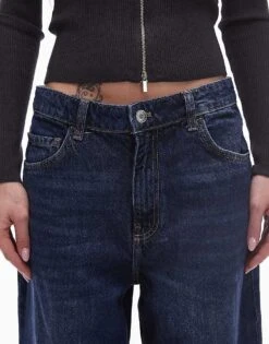 Mango Raw Hem Straight Leg Jean In Dark Blue For Women -Mango Sales 207881031 5