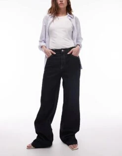 Mango Flared Longline Jean In Indigo Blue For Women