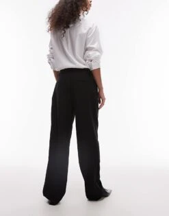 Mango Pintuck Straight Leg Tailored Trouser In Black For Women -Mango Sales 207881140 3