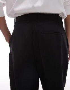 Mango Pintuck Straight Leg Tailored Trouser In Black For Women -Mango Sales 207881140 4