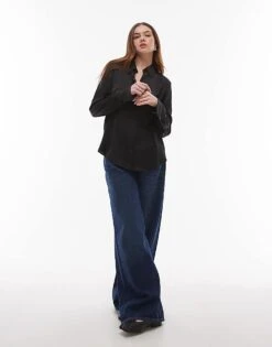 Mango Satin Shirt In Black For Women -Mango Sales 207881169 1 black 1