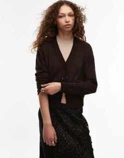 Mango Oversized Cardigan In Dark Brown For Women