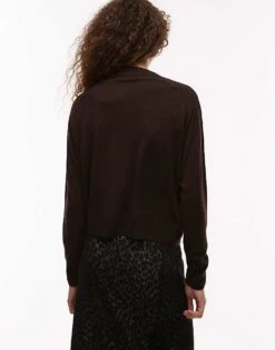 Mango Oversized Cardigan In Dark Brown For Women -Mango Sales 207881255 4