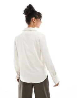 Mango Satin Shirt In White For Women -Mango Sales 207881276 4