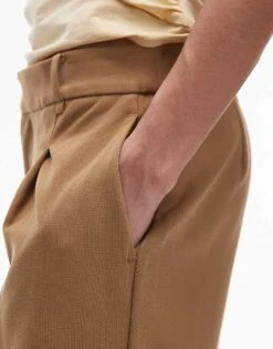 Mango Pintuck Straight Leg Tailored Trouser In Tan For Women -Mango Sales 207881386 5