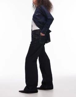 Mango Straight Leg Contrast Stitch Jean In Indigo Blue For Women -Mango Sales 207881414 3