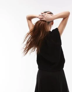 Mango Knitted Button Up Vest In Black For Women -Mango Sales 207881424 3