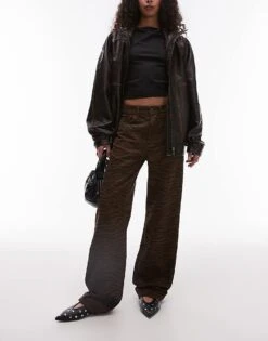 Mango Straight Leg Jean In Zebra Print For Women