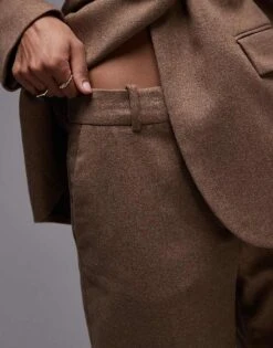 Mango Tailored Wool Touch Trouser Co-ord In Camel For Women -Mango Sales 207881596 3