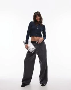 Mango Crew Neck Cardigan In Navy For Women -Mango Sales 207881672 2