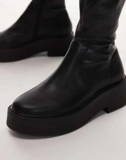 Mango High Leg Flat Boots In Black For Women -Mango Sales 207930826 4