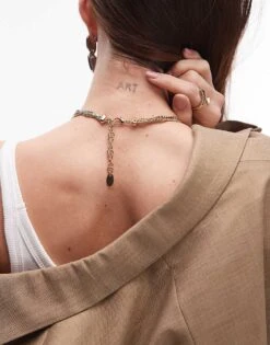 Mango Twisted Chain Necklace In Gold For Women -Mango Sales 207933056 3