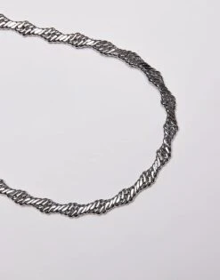 Mango Twisted Chain Necklace In Silver For Women -Mango Sales 207933059 2