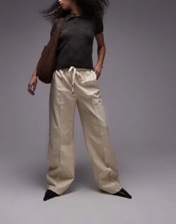 Mango Seam Front Soft Leather Trouser In Cream For Women -Mango Sales 207957535 1 cream 1