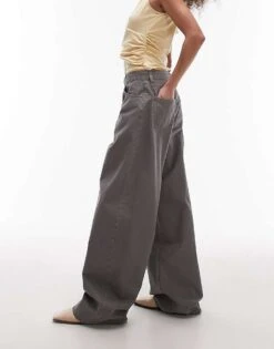 Mango Zip Front Baggy Jean In Grey For Women -Mango Sales 207957541 3