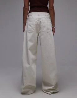 Mango Zip Front Baggy Jean In White For Women -Mango Sales 207957542 3