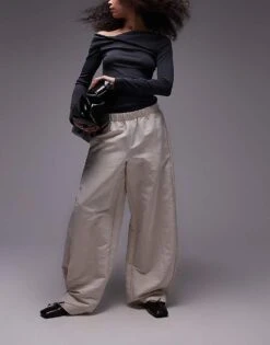 Mango Elasticated Waist Satin Touch Trouser In Cream For Women -Mango Sales 207957563 1 cream 1