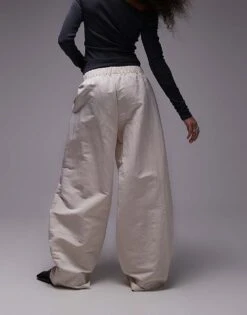 Mango Elasticated Waist Satin Touch Trouser In Cream For Women -Mango Sales 207957563 4