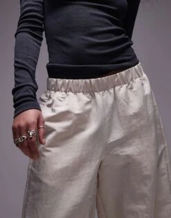 Mango Elasticated Waist Satin Touch Trouser In Cream For Women -Mango Sales 207957563 5