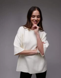 Mango Oversized T-shirt In Cream For Women -Mango Sales 207957564 4