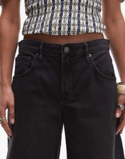 Mango Super Wide Leg Jeans In Black For Women -Mango Sales 207957576 5