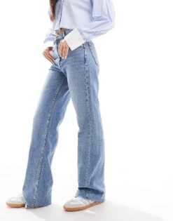 Mango Raw Hem Straight Leg Jeans In Light Blue For Women Mid Blue -Mango Sales 207957969 1 midblue 1