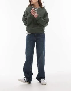 Mango Mid Rise Straight Jeans In Vintage Wash Blue For Women Mid Blue