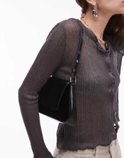 Mango Patent Shoulder Bag In Black For Women -Mango Sales 207970936 3