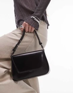 Mango Patent Shoulder Bag In Black For Women -Mango Sales 207970936 4