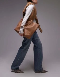 Mango Large Tote Bag In Tan For Women -Mango Sales 207988460 1 tan 1