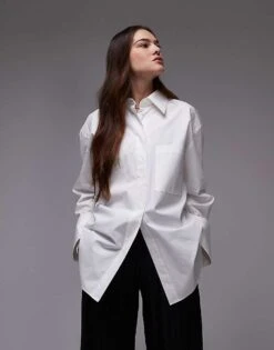 Mango Large Cuff Soft Touch Oversized Shirt In White For Women -Mango Sales 207988818 1 white 1